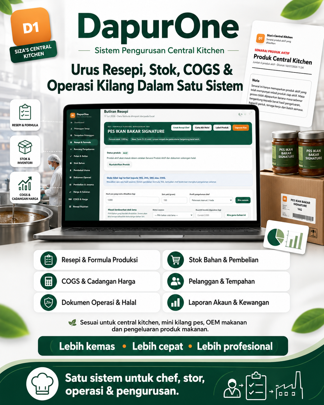 DapurOne – Sistem Pengurusan Central Kitchen
