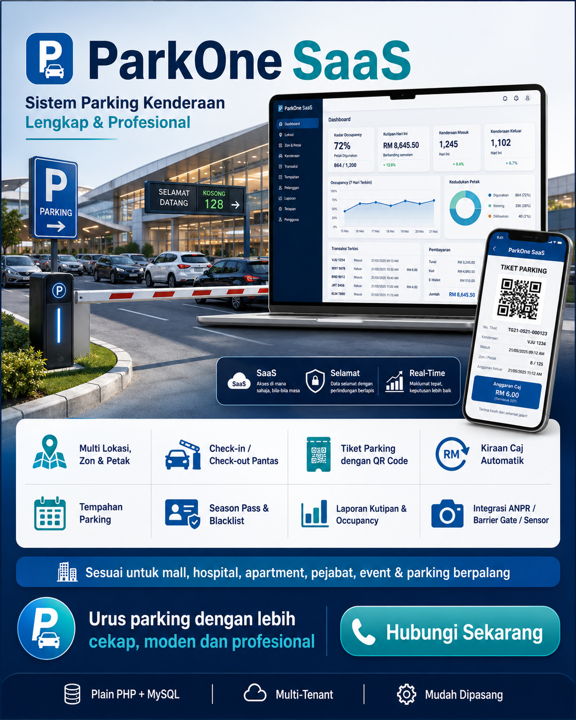ParkOne SaaS – Sistem Parking Kenderaan