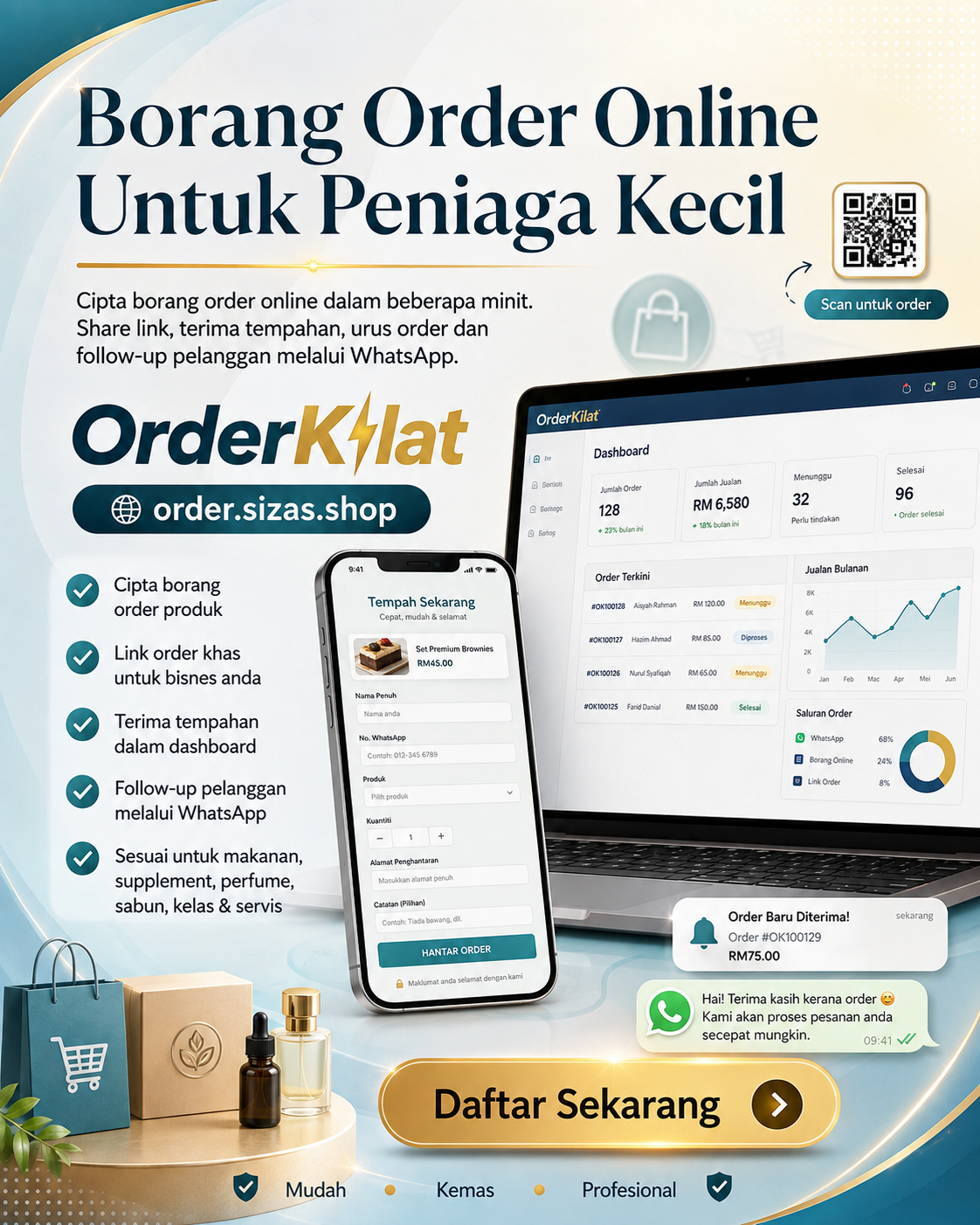 OrderKilat — Borang Order Online Untuk Peniaga Kecil
