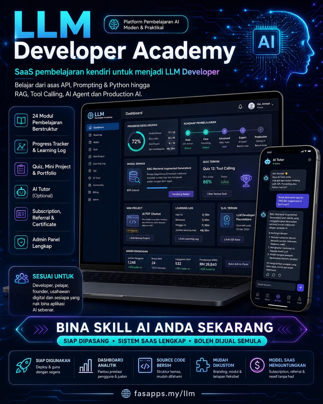 LLM Developer Academy – Platform Belajar AI & LLM Development